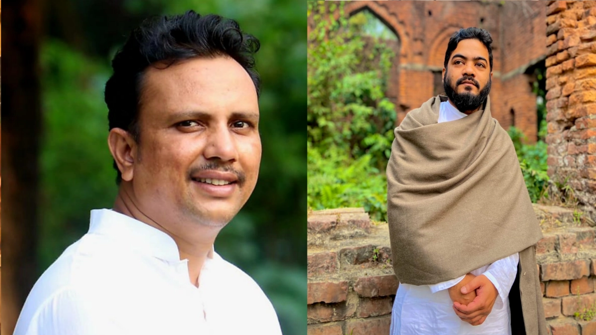 কবি ও গীতিকার আমিরুল হাছান ও  কণ্ঠশিল্পী কাজী সায়ক। ছবি : রূপালী বাংলাদেশ