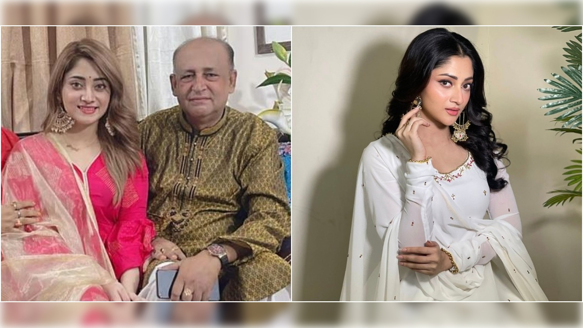 বাবার সঙ্গে অভিনেত্রী পূজা চেরি। ছবি : সংগৃহীত