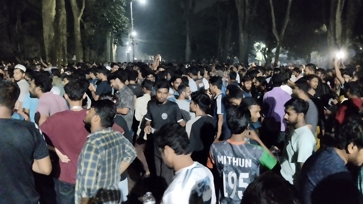 পোষ্য কোটা বাতিলের দাবিতে রাজশাহী বিশ্ববিদ্যালয়ে শিক্ষার্থীরা। ছবি- সংগৃহীত