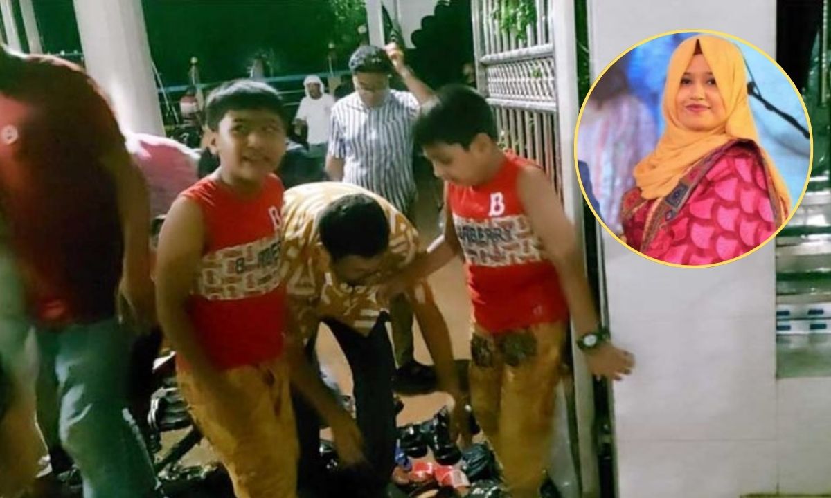 টঙ্গীতে ম্যানহোলে পড়ে মারা যাওয়া ফারিয়া তাসনিম জ্যোতির যমজ শিশুসন্তান আরিয়ান ও আইয়ান। ছবি- সংগৃহীত