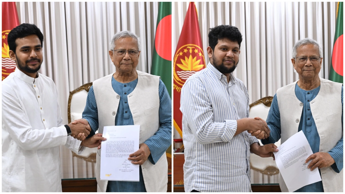 আসিফ মাহমুদ সজীব ভুঁইয়া ও মাহফুজ আলম। ছবি - সংগৃহীত