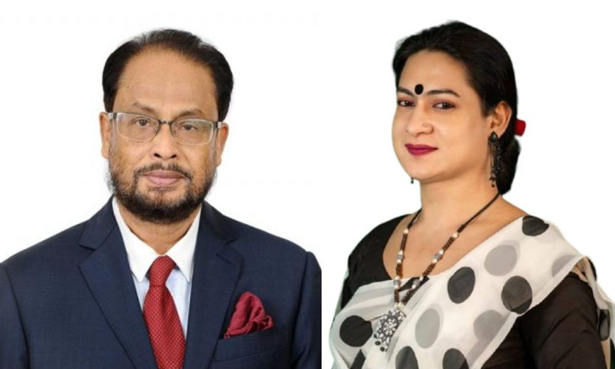 জাতীয় পার্টির চেয়ারম্যান জিএম কাদের এবং তৃতীয় লিঙ্গের আনোয়ারা ইসলাম রানী।  ছবি- সংগৃহীত