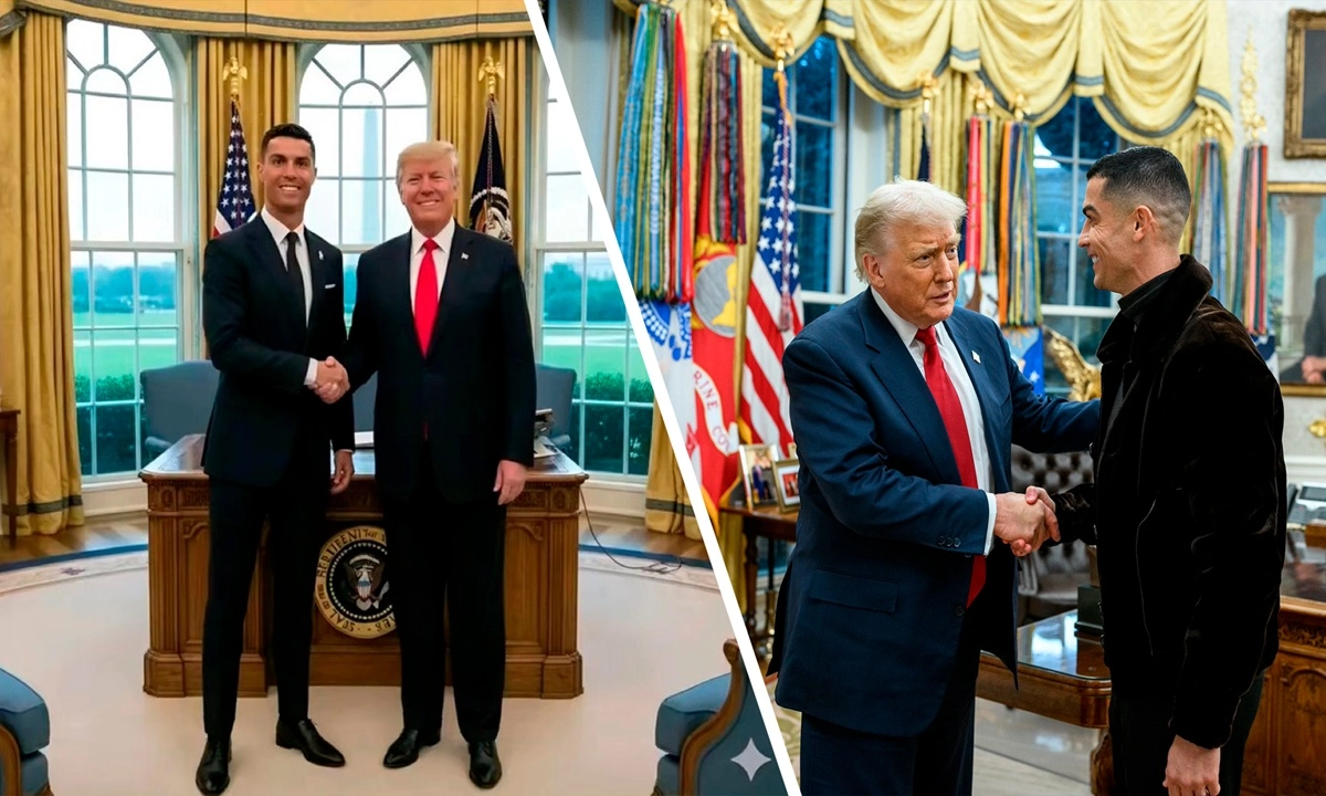 হোয়াইট হাউসের ডিনারে মার্কিন প্রেসিডেন্টের সঙ্গে ক্রিস্টিয়ানো রোনালদো। ছবি- সংগৃহীত