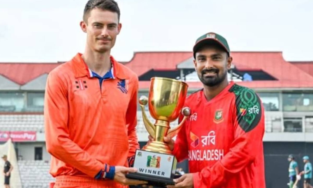 নেদারল্যান্ডস ও বাংলাদেশ দলের অধিনায়ক। ছবি- সংগৃহীত
