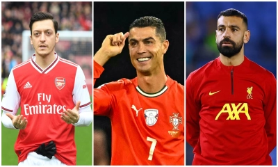 মেসুত ওজিল, ক্রিস্টিয়ানো রোনালদো ও মোহাম্মদ সালাহ। ছবি- সংগৃহীত