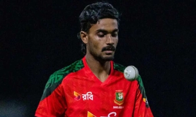 জাতীয় দলের ‘এ’ স্কোয়াডের ক্রিকেটার তোফায়েল আহমেদ রায়হান। ছবি- সংগৃহীত