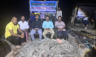 রাঙ্গাবালীতে মা ইলিশ রক্ষায় অভিযান, ১০ হাজার মিটার অবৈধ জাল ধ্বংস