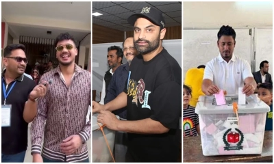 উৎসবের আমেজে ভোট দিলেন ক্রিকেটাররা