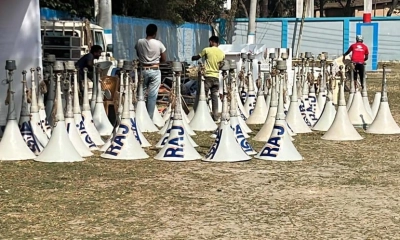 তারেক রহমানের সমাবেশস্থল থেকে মাইক ও তার চুরি
