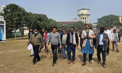 প্রস্তুত সেন্ট্রাল হাই স্কুল মাঠ, তারেক রহমানের সফরে বিভেদ ভুলে একাট্টা তৃণমূল 