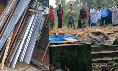 সুদের টাকার জন্য এক নারীর ঘরের সবকিছু নিয়ে গেলেন ইমাম। ছবি- রূপালী বাংলাদেশ