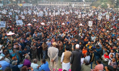 ঝিনাইদহ-৪ আসনে স্বতন্ত্র প্রার্থীর নির্বাচনি জনসভায় জনতার ঢল