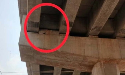 ভূমিকম্পে পঞ্চবটি-মুক্তারপুর ফ্লাইওভারের পিলারের ব্লকে ফাটল