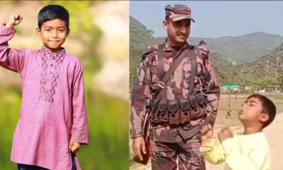বিজিবির সামনে দেশাত্মবোধক গান গেয়ে ভাইরাল শিশু আরকান