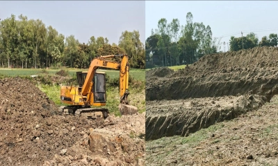 মাটিখেকোদের থাবায় হারিয়ে যাচ্ছে ফসলি জমি
