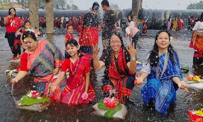 ফুল ভাসিয়ে বিজু উৎসব শুরু
