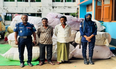 সিলেট সীমান্তে কম্বলসহ দুজন গ্রেপ্তার, জব্দ ১১ লাখ টাকার মালামাল