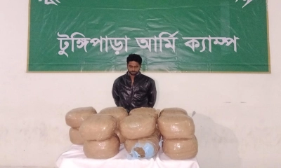 গোপালগঞ্জে গাঁজাসহ মাদক ব্যবসায়ী আটক