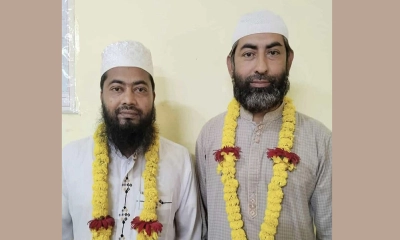 সভাপতি মাওলানা আবুল কাশেম ও সাধারন সম্পাদক মোহাম্মদ আলী ফরহাদ।  ছবি- রূপালী বাংলাদেশ