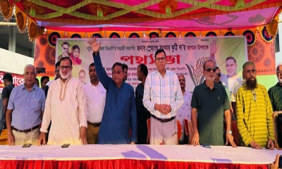 প্রধান অতিথি হিসেবে উপস্থিত হিলেন জেলা বিএনপির সভাপতি স্নেহাংসু সরকার কুট্টি । ছবি- রূপালী বাংলাদেশ