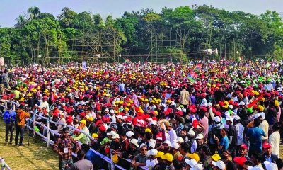 মৌলভীবাজারে তারেক রহমানের জনসভায় মানুষের ঢল