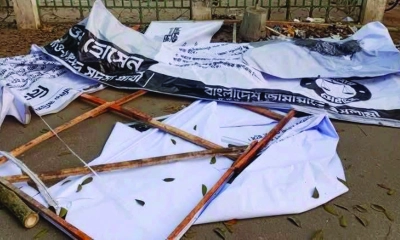ঠাকুরগাঁওয়ে জামায়াত প্রার্থীর বিলবোর্ড ভাঙচুরের অভিযোগ