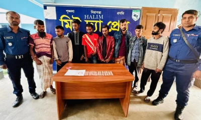 দিনাজপুরে মাদকবিরোধী অভিযানে গ্রেপ্তার ৮