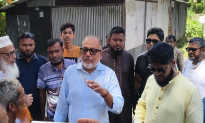 পানিবন্দি এলাকা পরিদর্শন এমপির, স্থায়ী সমাধানের আশ্বাস