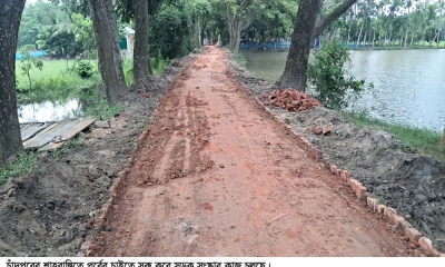 ১২ বছর পর সড়ক সংস্কার  কাজের শুরুতেই অনিয়ম