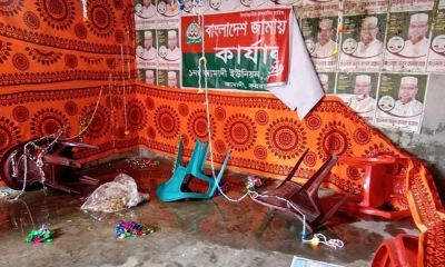 জামায়াতের দুই কর্মীর মধ্যে মারামারি, অফিস ভাঙচুর