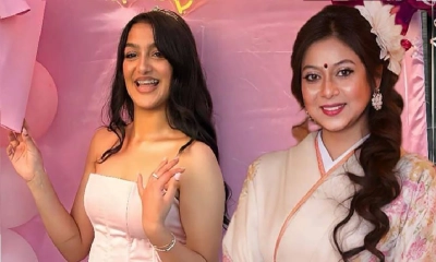 বোনের মেয়ের জন্মদিনে নতুন লুকে শাবনূর