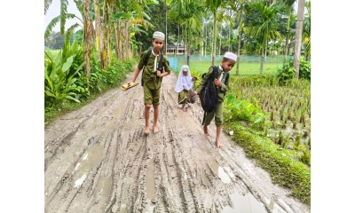 ৫৫ বছরেও পাকা হয়নি  দুই কিলোমিটার সড়ক