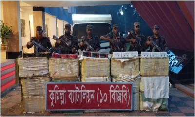 কুমিল্লা সীমান্তে ৫ কোটি টাকার ভারতীয় মোবাইলের ডিসপ্লে জব্দ
