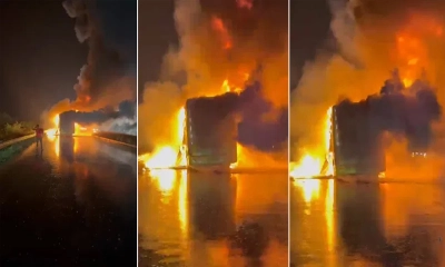 ভারতে চলন্ত বাসে ভয়াবহ আগুন, বহু হতাহতের শঙ্কা 