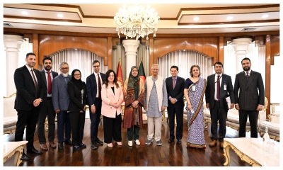 প্রধান উপদেষ্টা অধ্যাপক ড. মুহাম্মদ ইউনূসের সঙ্গে কানাডার পার্লামেন্টারি প্রতিনিধি দলের সাক্ষাৎ। ছবি - সংগৃহীত