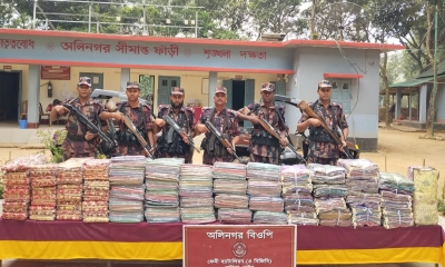 চট্টগ্রামের সীমান্তে বিজিবির অভিযানে ৬৩ লাখ টাকার ভারতীয় শাড়ি জব্দ