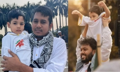 কাঁধে থাকা শিশুটি শহীদ হাদির সন্তান নয়