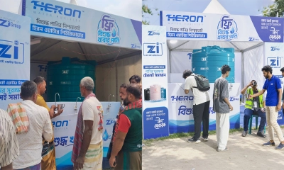 কোরবানির হাটে ক্রেতা-বিক্রেতাদের পাশে ‘Heron ওয়াটার পিউরিফায়ার’