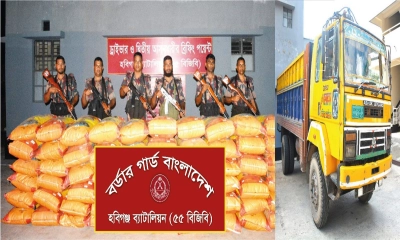 হবিগঞ্জে বিজিবির অভিযানে দেড় কোটি টাকার ভারতীয় জিরাসহ ট্রাক জব্দ