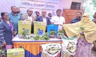 ৫০ কৃষকের মাঝে উচ্চমূল্যের সবজি চাষের উপকরণ বিতরণ
