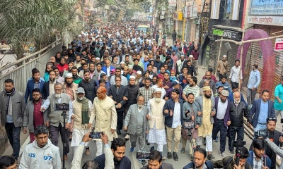 নারী কর্মীদের হেনস্তার প্রতিবাদে মিরপুরে জামায়াতের বিক্ষোভ