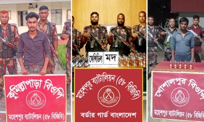 মহেশপুর সীমান্তে পৃথক অভিযানে মাদকসহ দুইজন আটক