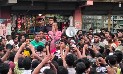 বক্তব্য দেন কারীমুল হাই নাঈম। ছবি- রূপালী বাংলাদেশ