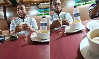 রেস্তোরাঁয় বসে পৌর প্রকৌশলীর ‘ঘুষের টাকা গোনার’ ছবি ভাইরাল