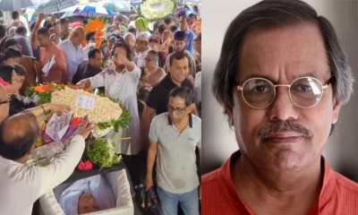 সৈয়দ মনজুরুল ইসলামের মরদেহ কেন্দ্রীয় শহীদ মিনারে। ছবি- সংগৃহীত