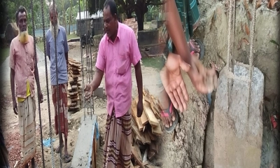 বাগাতিপাড়ায় স্কুলের সীমানা প্রাচীর নির্মাণে অনিয়মের অভিযোগ
