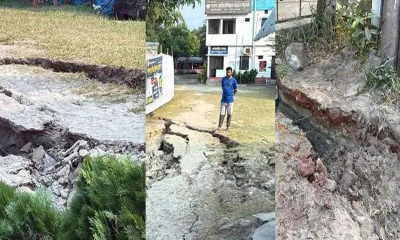 ভূমিকম্পে নরসিংদীতে ফেটে ৭-৮ ইঞ্চি ফাঁকা হয়ে গেছে মাটি