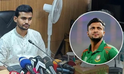 দেশের হয়ে সাকিবকে আর কখনো খেলতে দেওয়া হবে না: ক্রীড়া উপদেষ্টার