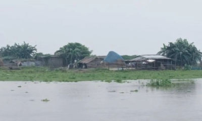 রাজশাহীতে পদ্মার পানি ১৭.৪৩ মিটার, প্লাবিত নিচু এলাকা। ছবি- রূপালী বাংলাদেশ