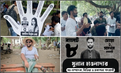 রাকসু নির্বাচনে অভিনব পদ্ধতিতে প্রচারণা প্রার্থীদের